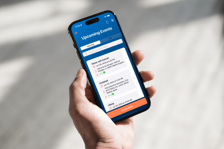 a phone that shows the homepage of the App Quedar