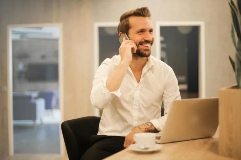 an entrepreneur talking on the phone
